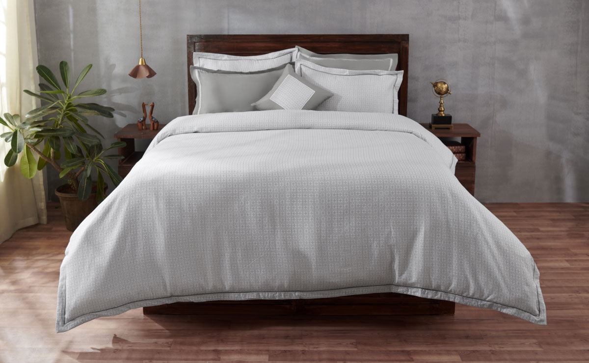 Mark Home 100% Cotton Pearl Duvet Cover Set Pcs Ash