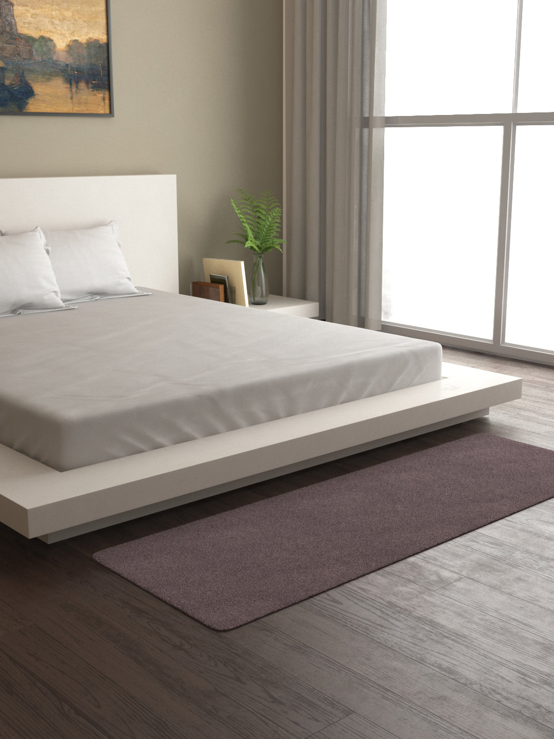 Mark Home 100% Micro Anti Skid Durable Softness Plush Lustrous Rugs 50cm x 150cm Grey