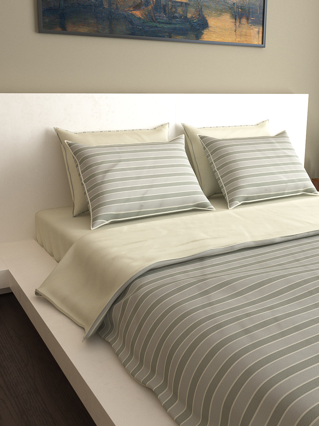 Ivory Grey Stripes