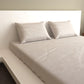 Silver-Coloured Solid 200 TC King Bedsheet With 2 Pillow Covers