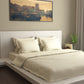 Mark Home 100% Organic Cotton Sateen Fabric 400 TC Naturelle Bedding Set 6 Pcs Ivory