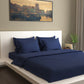 Mark Home 100% Organic Cotton Sateen Fabric 400 TC Naturelle Bedding Set 6 Pcs Navy