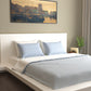 Mark Home 100% Organic Cotton Fabric 200 TC Twine Bedding Set 6 Pcs White / Blue Checks